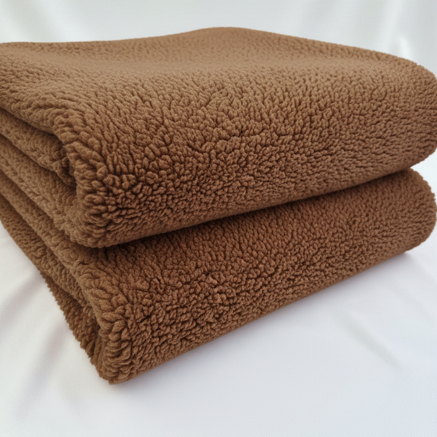 Brown Sherpa Fleece Fabric – Sold by the Metre - Vératex Fabrics