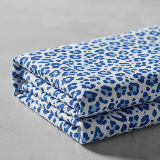 Blue Leopard Tree Bark Jacquard Fabric – Sold by the Metre - Vératex Fabrics