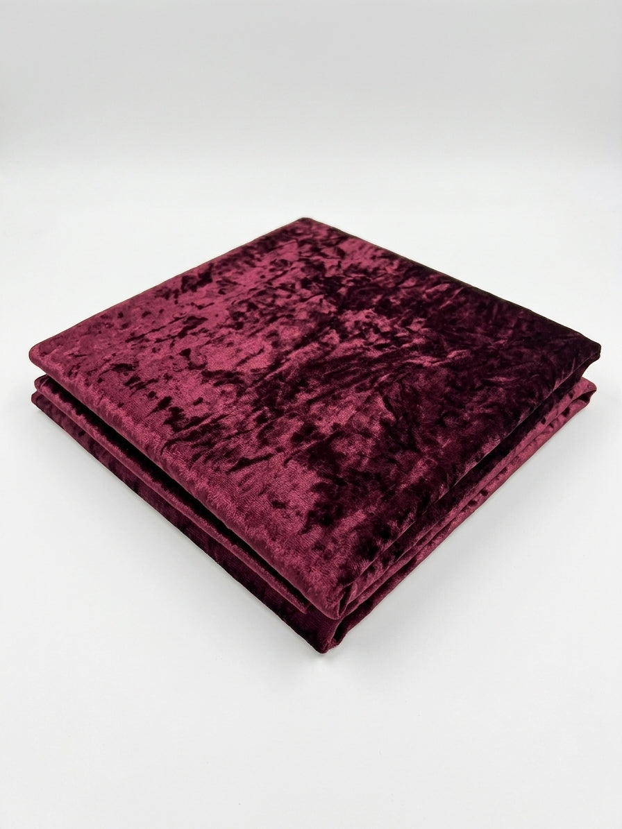 Wine Stretch Crushed Velvet Fabric