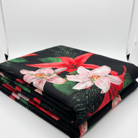 Black Tropical Floral Print Chiffon Fabric - Vératex Fabrics