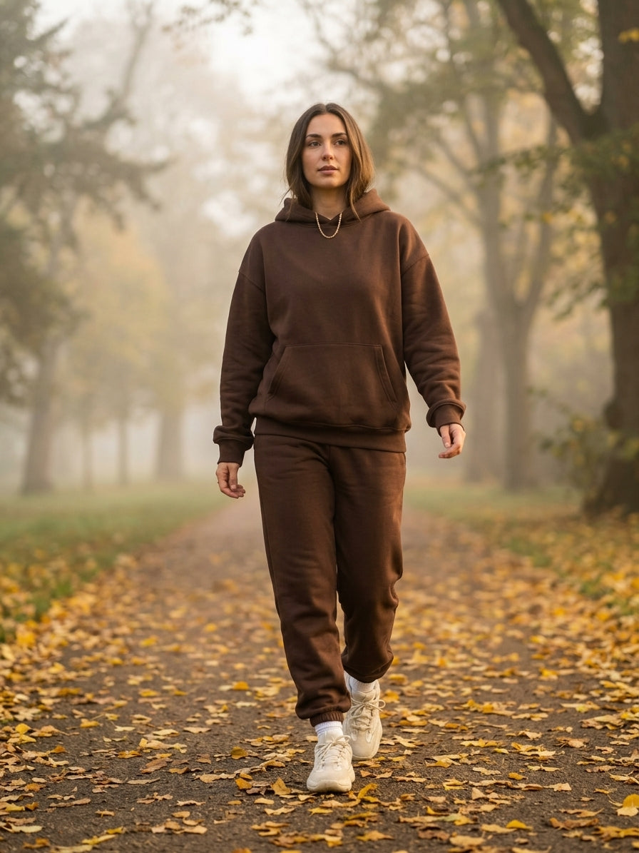 Brown Brushed Back Sweatshirt Fleece Fabric - Vératex Fabrics