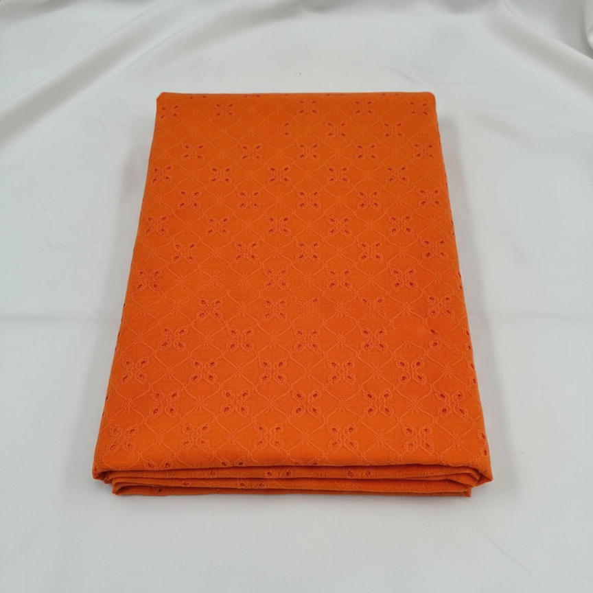 Orange Broderie Anglaise Fabric – Sold by the Metre - Vératex Fabrics