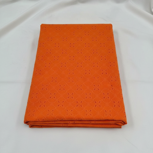 Orange Broderie Anglaise Fabric – Sold by the Metre - Vératex Fabrics