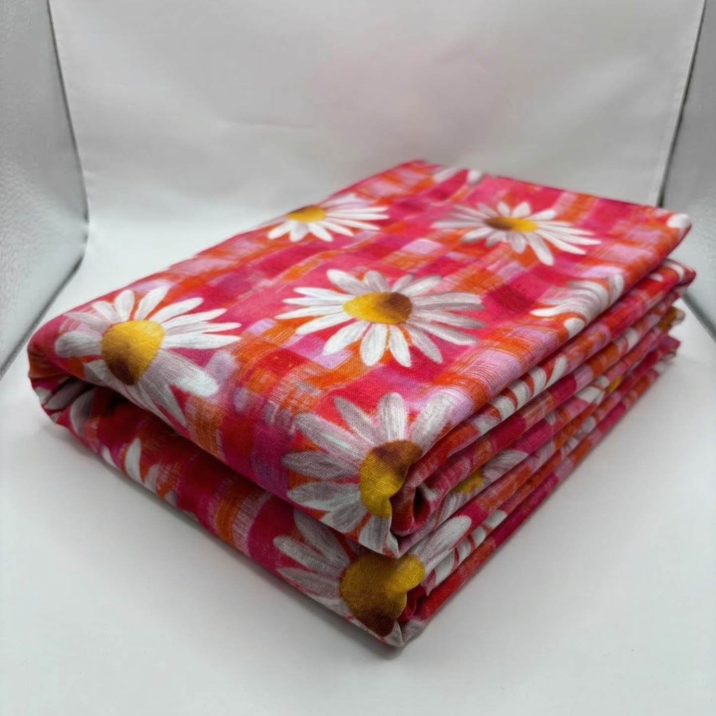 Daisy Check Loopback Jersey Fabric – Sold by the Metre - Vératex Fabrics