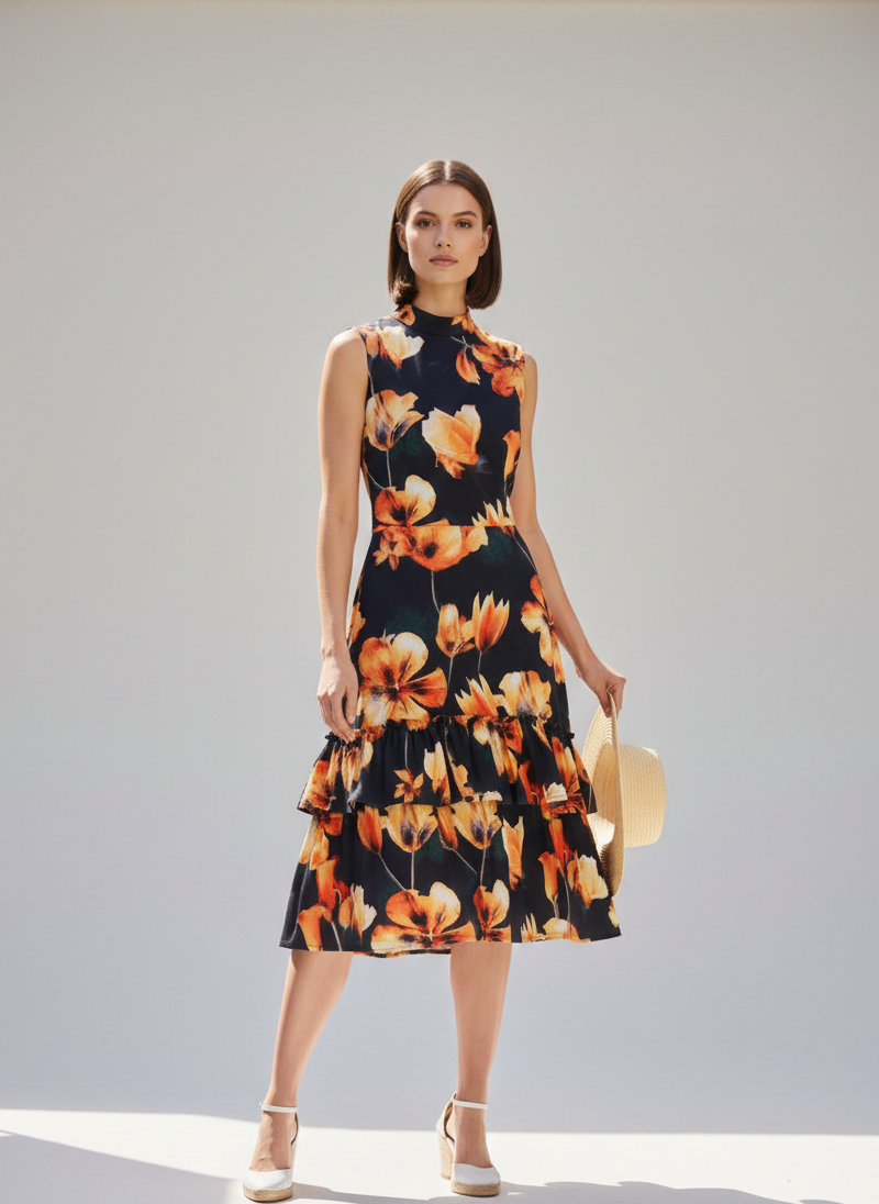 Autumn Bloom Floral ITY Fabric – Sold by the Metre - Vératex Fabrics