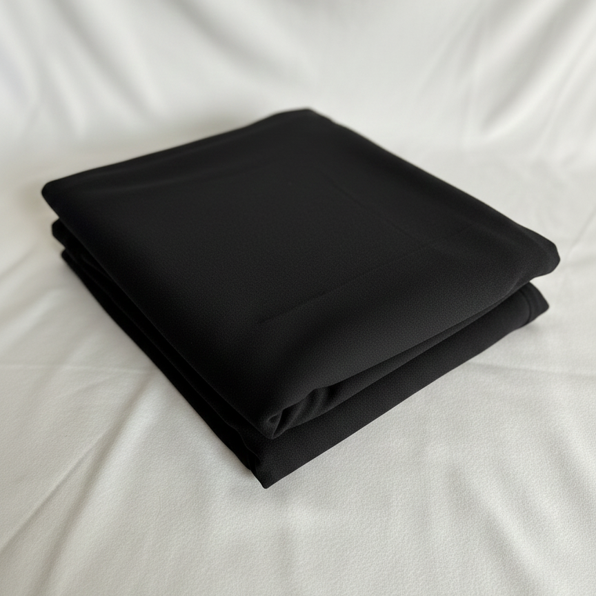 Black Scuba Crepe Fabric – Stretch Double Knit – Sold by the Metre - Vératex Fabrics