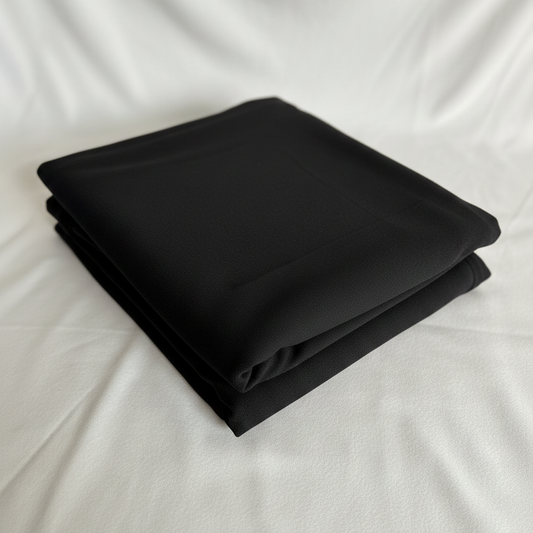 Black Scuba Crepe Fabric – Stretch Double Knit – Sold by the Metre - Vératex Fabrics