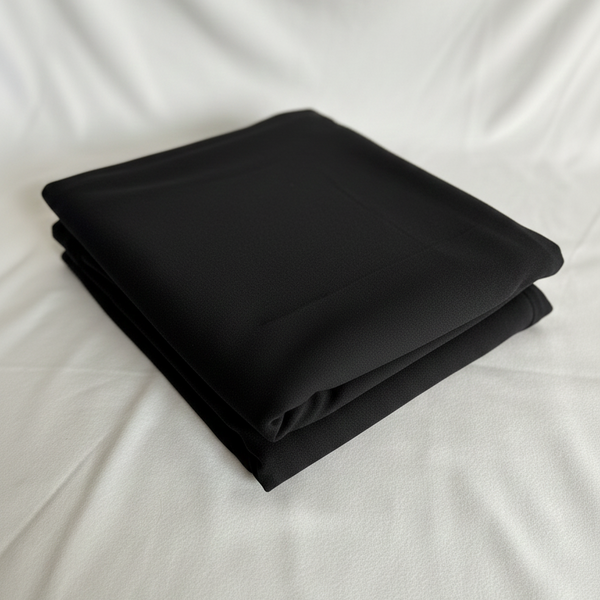 Black Scuba Crepe Fabric – Stretch Double Knit – Sold by the Metre - Vératex Fabrics