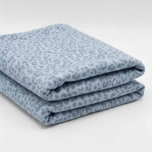 Grey Tonal Leopard Loopback Sweatshirt Fabric – Sold by the Metre - Vératex Fabrics