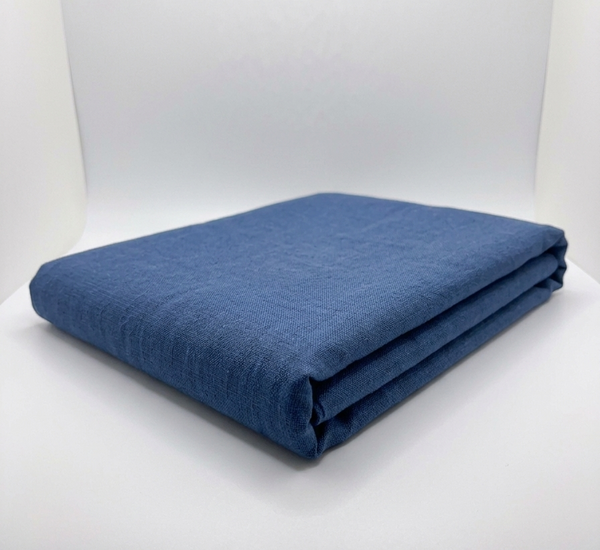 Denim Blue Poly-Linen Blend Fabric - Vératex Fabrics