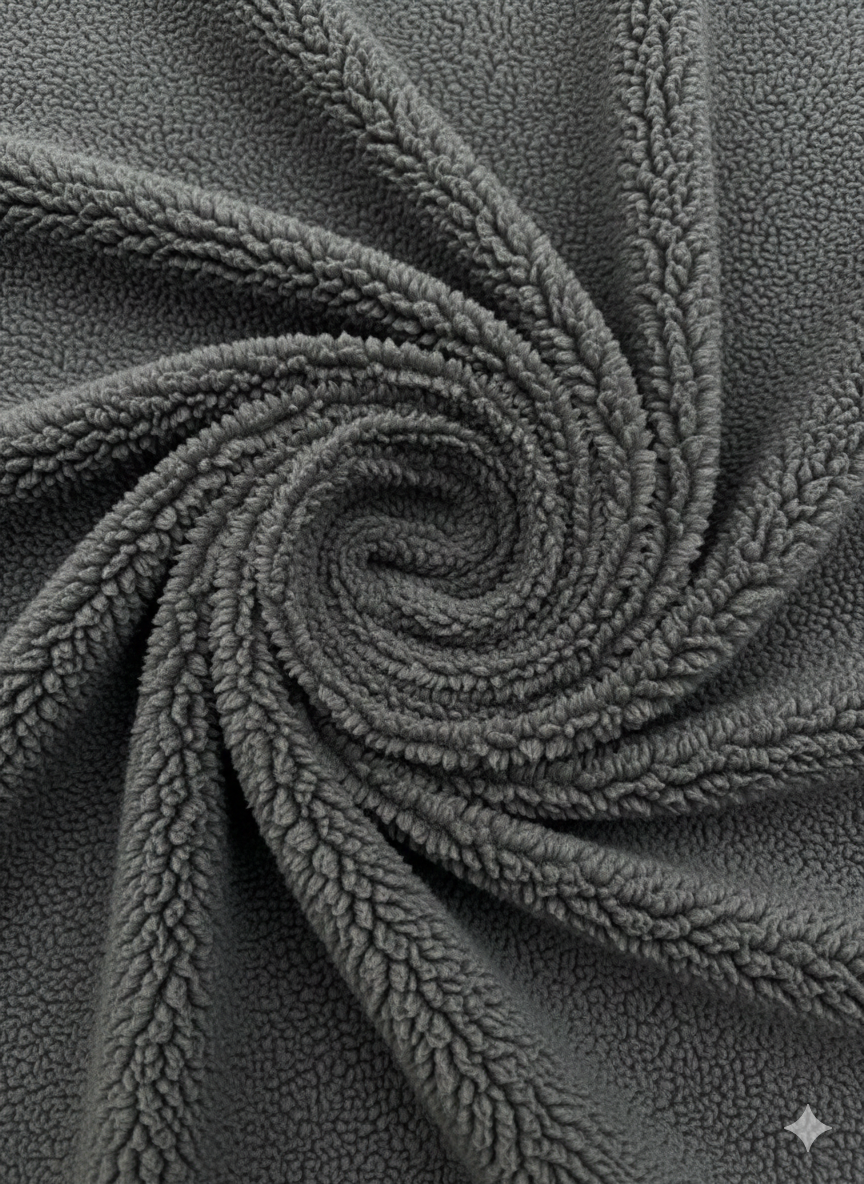 Charcoal Grey Sherpa Fleece Fabric – Sold by the Metre - Vératex Fabrics