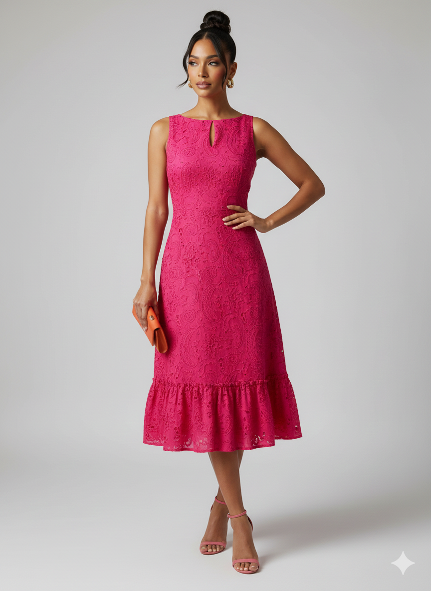 Hot Pink Paisley Embroidered Fabric – Sold by the Metre - Vératex Fabrics