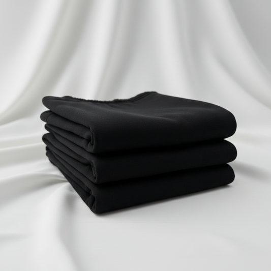Black Sweatshirt Fleece Fabric – Sold by the Metre