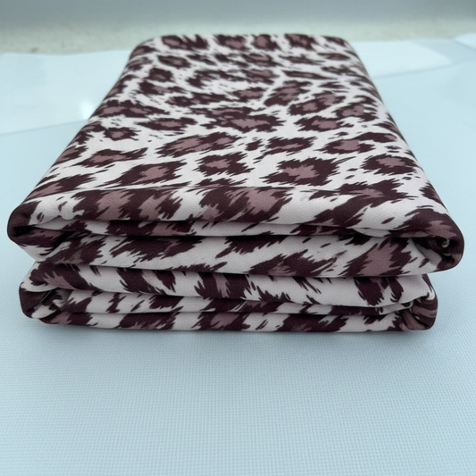 Mocha Drift Leopard Loopback Sweatshirt Fabric – Sold by the Metre - Vératex Fabrics