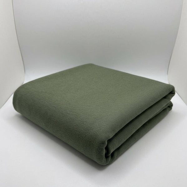 Olive Cotton Interlock Jersey Fabric – 100% Cotton Double Knit