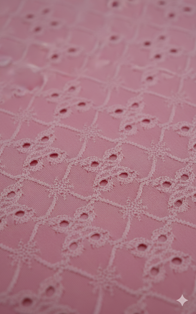 Baby Pink Broderie Anglaise Fabric – Sold by the metre - Vératex Fabrics