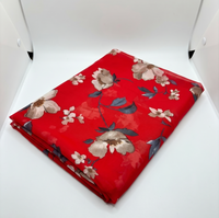 Red Floral Print Chiffon Fabric - Vératex Fabrics