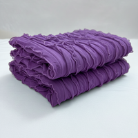 Violet Purple Tiered Ruffle Stretch Mesh Fabric - Vératex Fabrics
