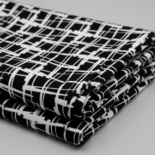 Abstract Grid ITY Fabric – Sold by the Metre