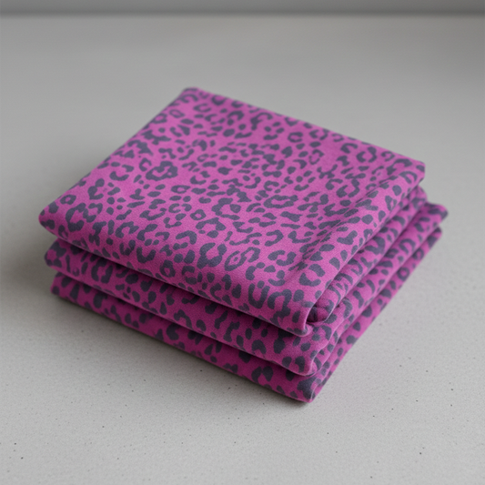 Plum Leopard Loopback Sweatshirt Fabric – Sold by the Metre - Vératex Fabrics