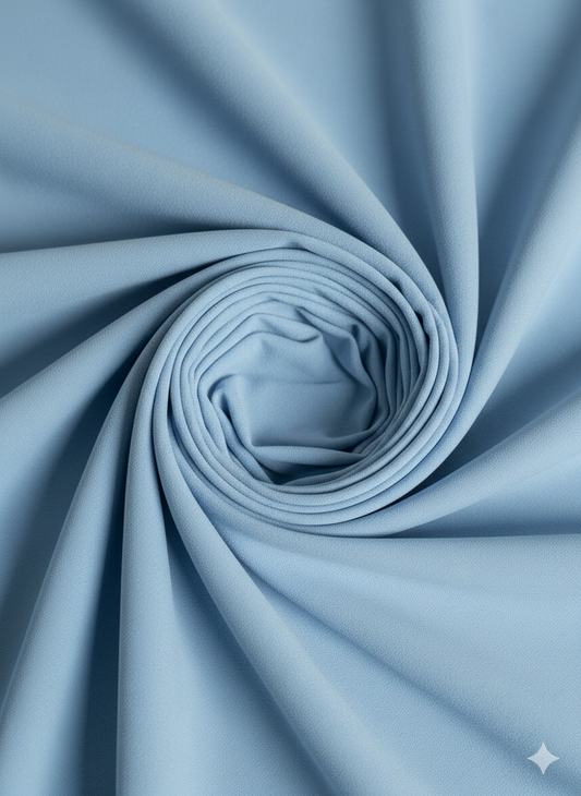 Sky Blue Scuba Crepe Fabric – Stretch Double Knit – Sold by the Metre - Vératex Fabrics
