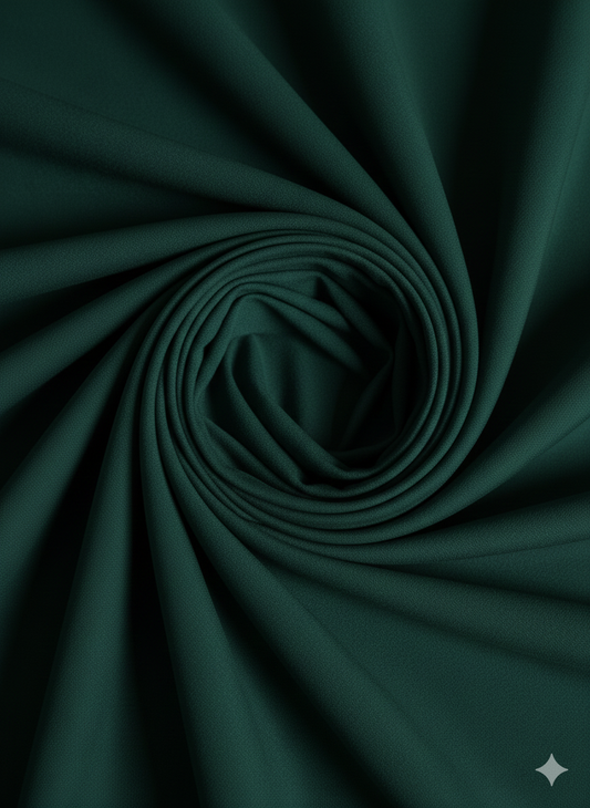 Forest Green Scuba Crepe Fabric – Stretch Double Knit – Sold by the Metre - Vératex Fabrics