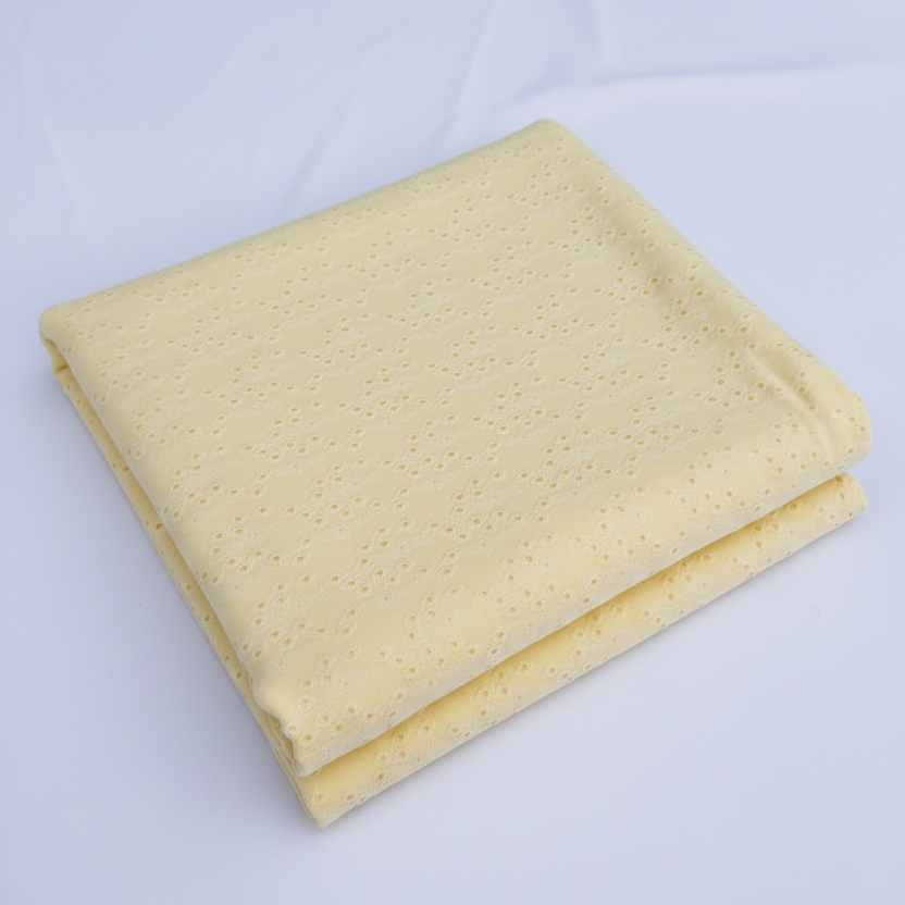 Lemon Broderie Anglaise Fabric – Sold by the metre - Vératex Fabrics