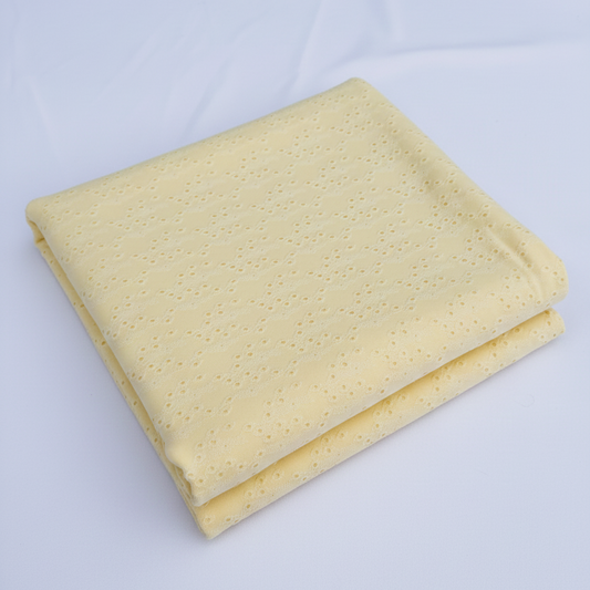 Lemon Broderie Anglaise Fabric – Sold by the metre - Vératex Fabrics