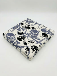 Skull and Crossbones Print Viscose Jersey