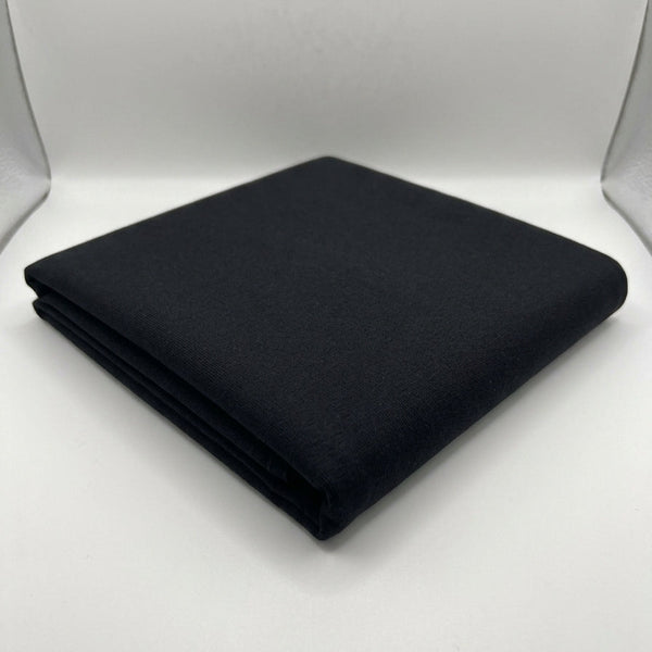 Black Cotton Interlock Jersey Fabric – 100% Cotton Double Knit