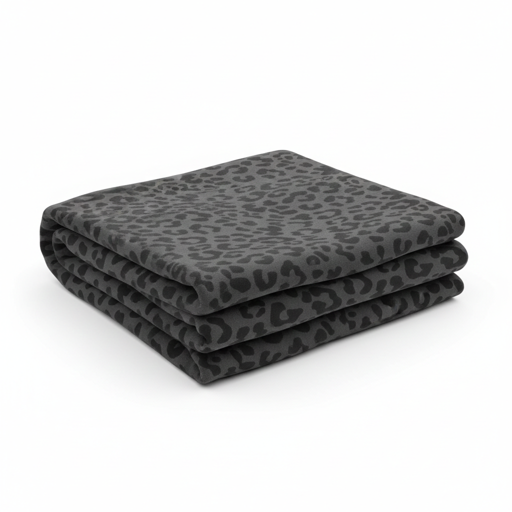 Black Tonal Leopard Loopback Sweatshirt Fabric – Sold by the Metre - Vératex Fabrics