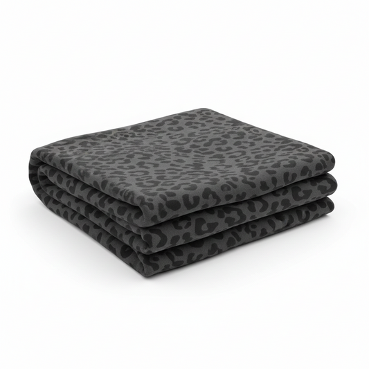 Black Tonal Leopard Loopback Sweatshirt Fabric – Sold by the Metre - Vératex Fabrics