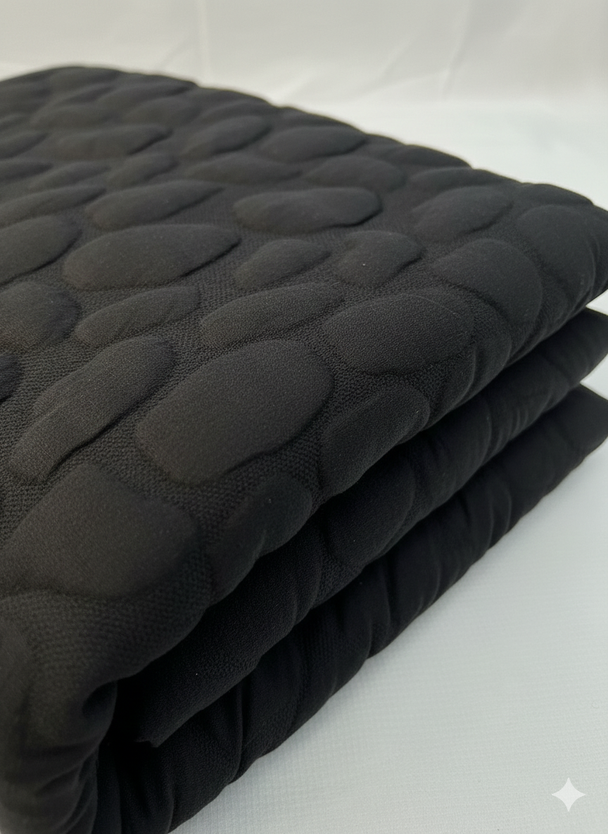 Black Quilted Jacquard Fabric – Sold by the Metre - Vératex Fabrics