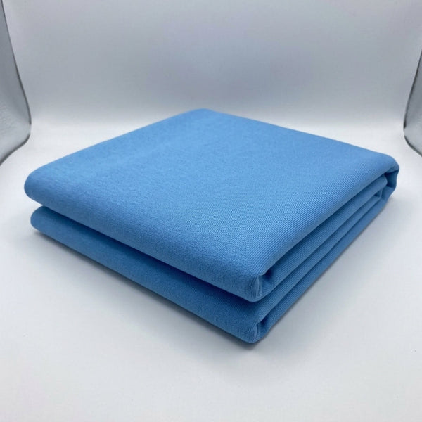 Sky Blue Cotton Interlock Jersey Fabric – 100% Cotton Double Knit