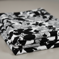 Monochrome Floral ITY Fabric – Sold by the Metre - Vératex Fabrics