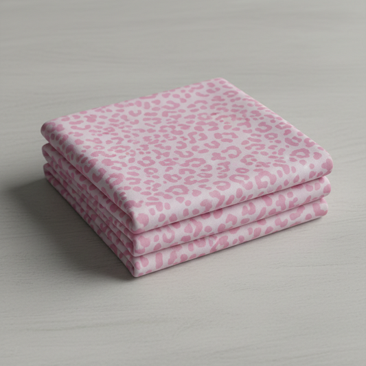 Pink Tonal Leopard Loopback Sweatshirt Fabric – Sold by the Metre - Vératex Fabrics