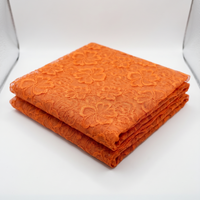 Orange Floral Stretch Lace Fabric - Vératex Fabrics