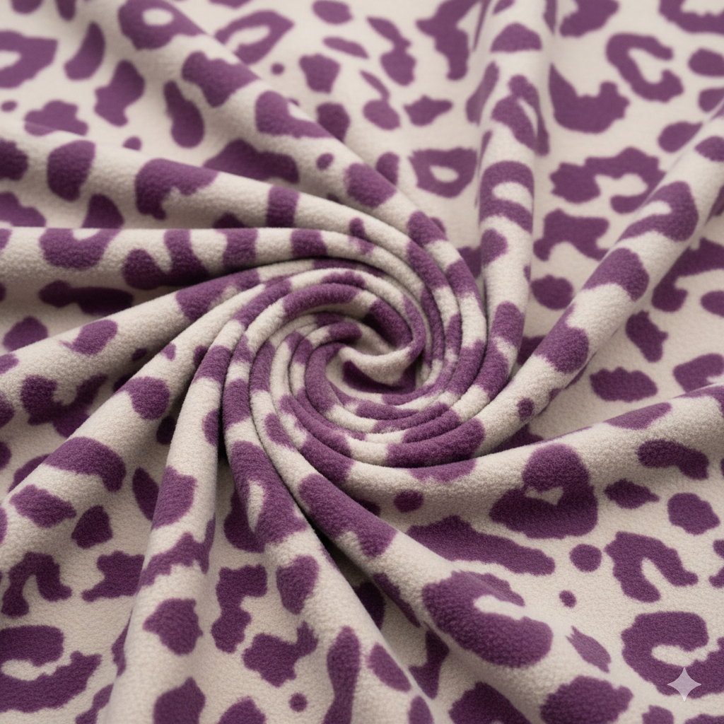 Purple Leopard Anti-Pill Polar Fleece Fabric – Sold by the Metre