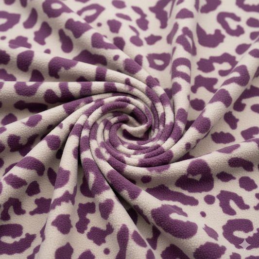 Purple Leopard Anti-Pill Polar Fleece Fabric – Sold by the Metre