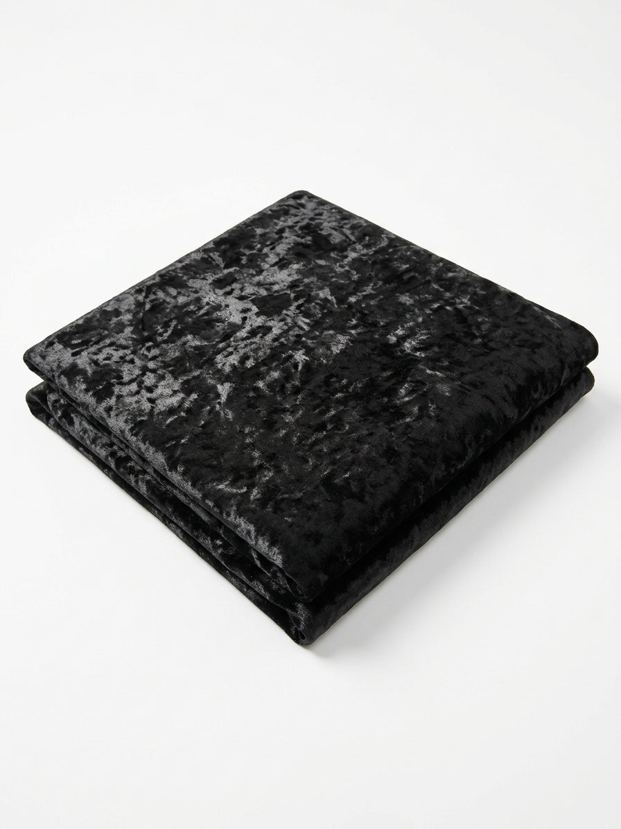 Black Stretch Crushed Velvet Fabric