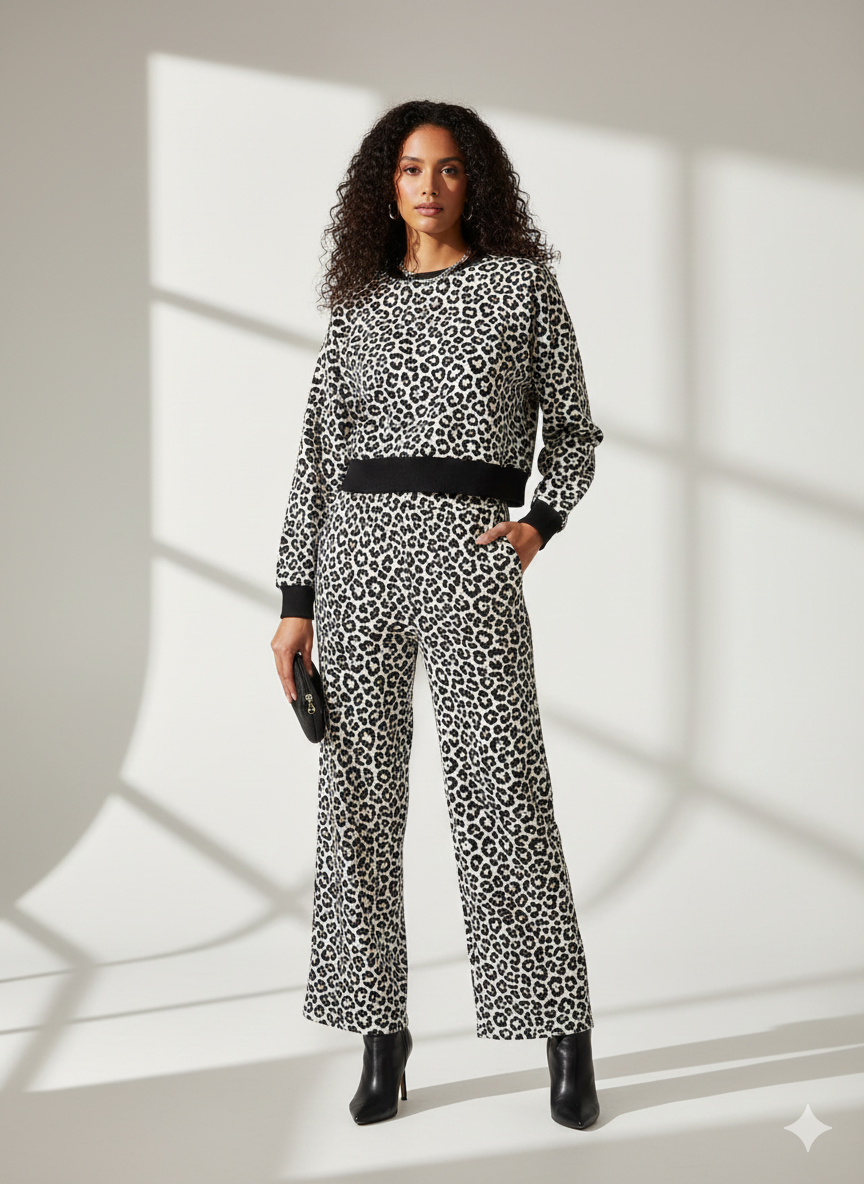 Leopard Print French Terry – Sold by the Metre - Vératex Fabrics