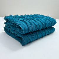 Teal Tiered Ruffle Stretch Mesh Fabric - Vératex Fabrics