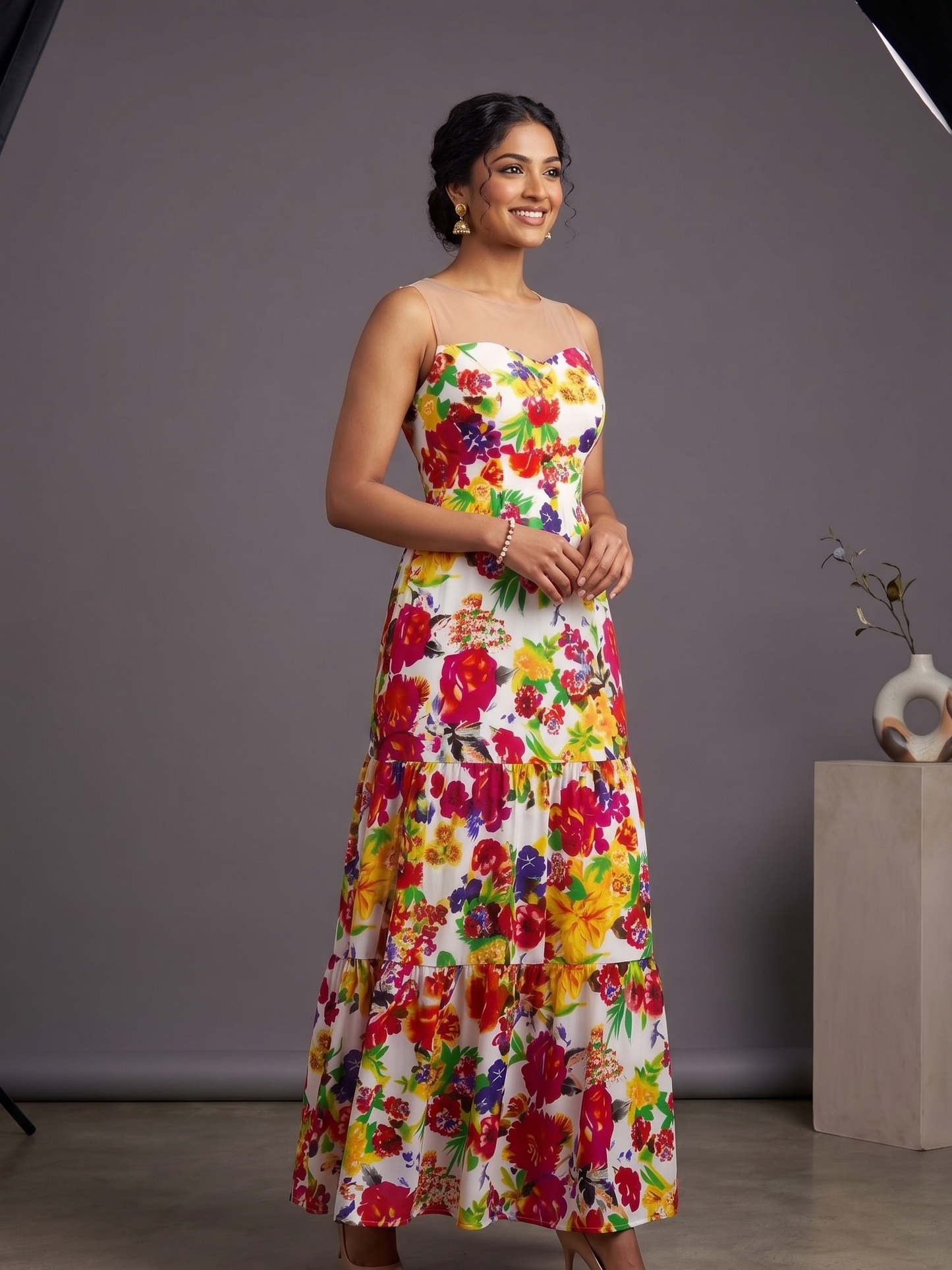 Vibrant Floral Polycotton Woven Fabric – Sold by the Metre - Vératex Fabrics