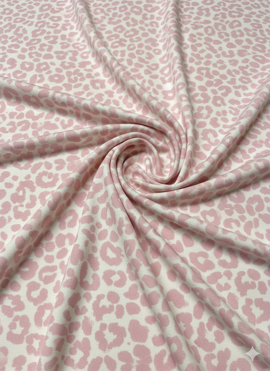 Pink Leopard Print Viscose Jersey – Sold by the Metre