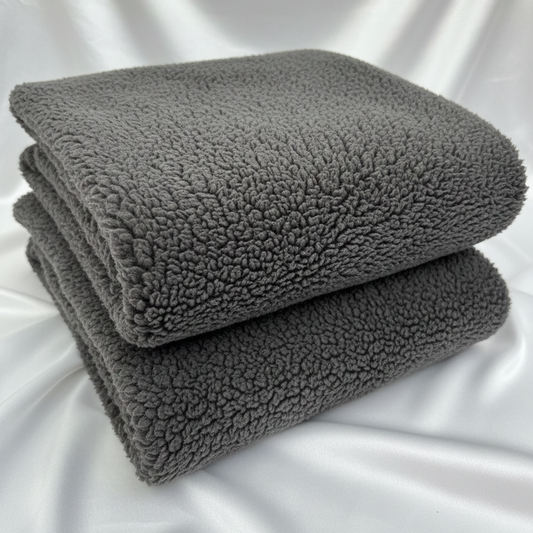 Charcoal Grey Sherpa Fleece Fabric – Sold by the Metre - Vératex Fabrics