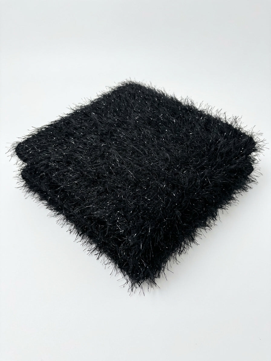 Black Sparkle Eyelash Knit Fabric