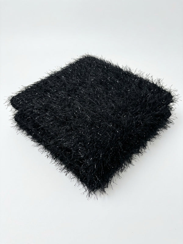 Black Sparkle Eyelash Knit Fabric