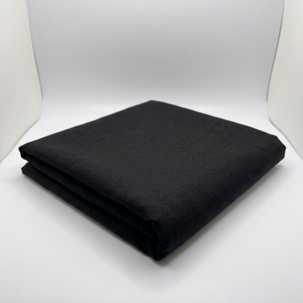 Black Poly-Linen Blend Fabric - Vératex Fabrics
