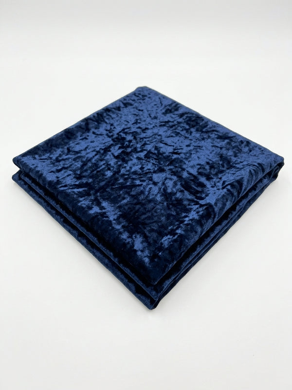 Navy Stretch Crushed Velvet Fabric