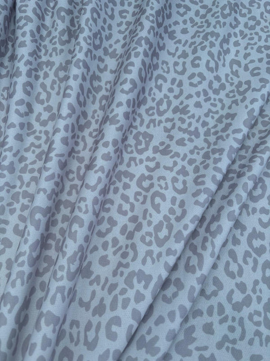 Grey Tonal Leopard Loopback Sweatshirt Fabric – Sold by the Metre - Vératex Fabrics